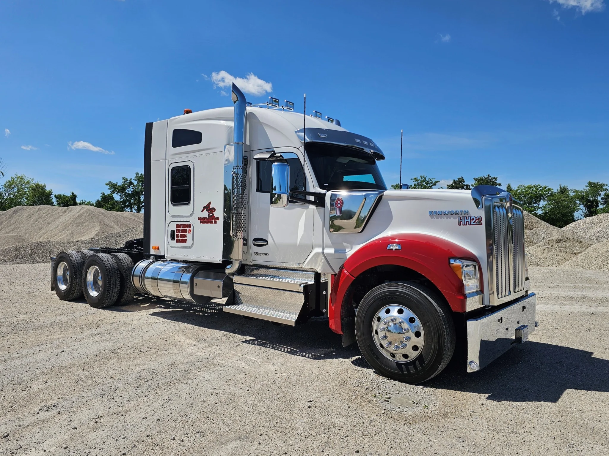A&B LLC White semi truck