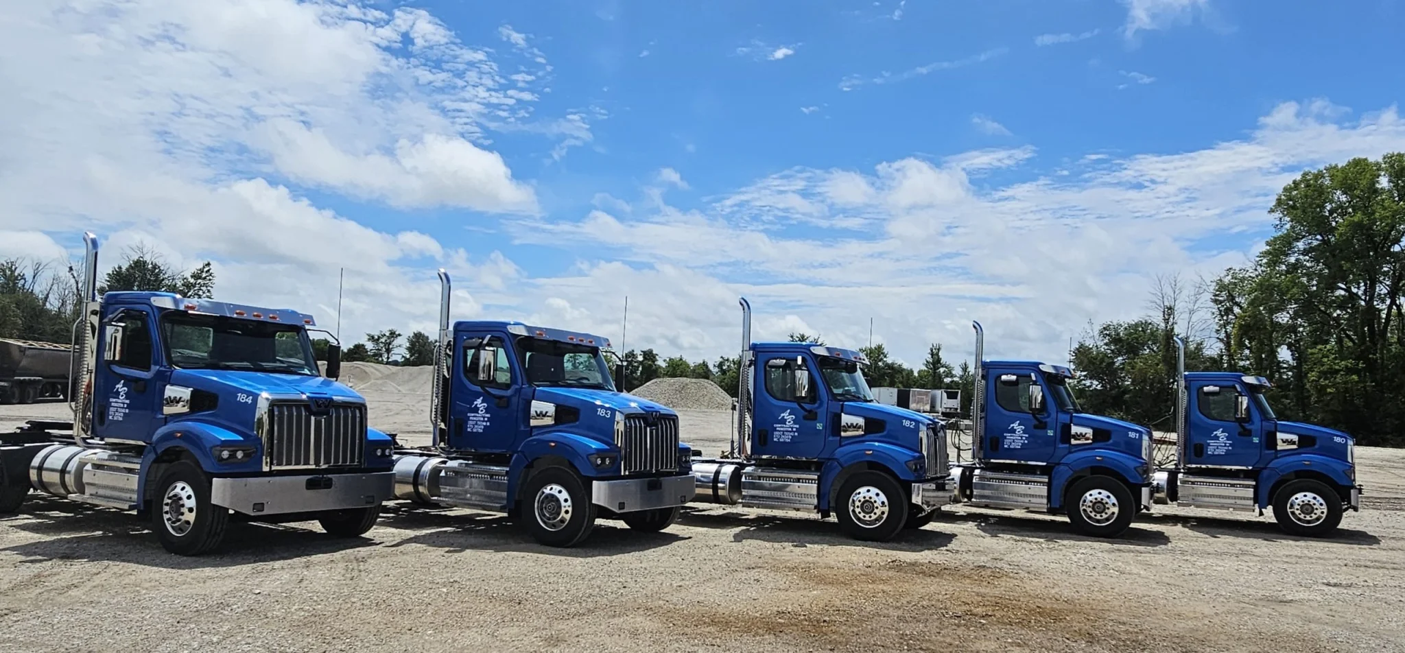 A&B LLC Blue truck lineup